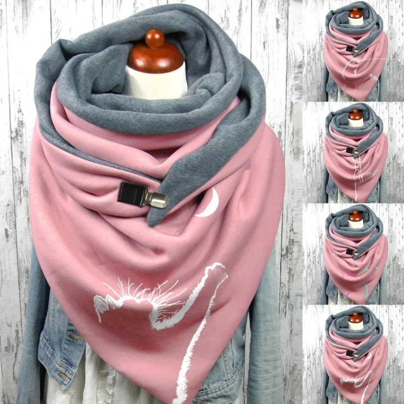 Kvinnors jackor kvinnor vintage tryck boho halsdukar sjalar wraps vinter varmt kort