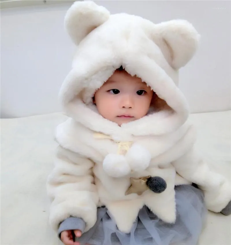 Berets Design Baby Velvet Hat Cap Bear Ear Winter Warm Beanie Children Windproof Scarf Boy Girl Caps