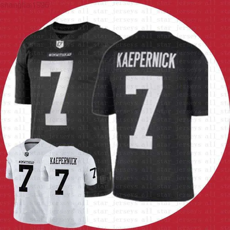 2023 New IM WITH KAP Maillots Noir Blanc NCAA IMWITHKAP Maillots 7 Colin Kaepernick Maillot de football américain Tom Brady