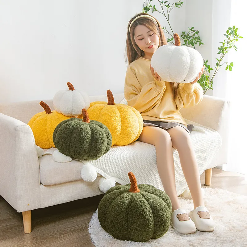 Muñecos de peluche de 20 38 cm, juguete de calabaza de peluche esponjoso, colorido como frutas reales, verduras, decoración de fiesta para el día de Halloween, regalo para niños 221111