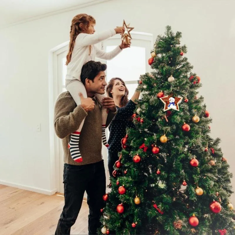 Decorazioni natalizie ornamenti domestici decorazioni festive in legno cartone animato appeso per albero regalo per bambini giocattolo giocattolo