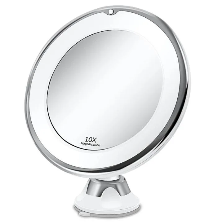 Miroirs Mamorage Miroir avec lampe à LED Lumière 10 fois Magnification Aspiration Pliage THREECOLOR CHARGE DIRECT BEAUTÉ2706320