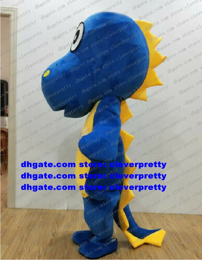 Costume de mascotte de dinosaure bleu Dino tyrannosaure, tenue de personnage de dessin animé pour adulte, cadeaux de famille, ambassadeur symbolique zx2981