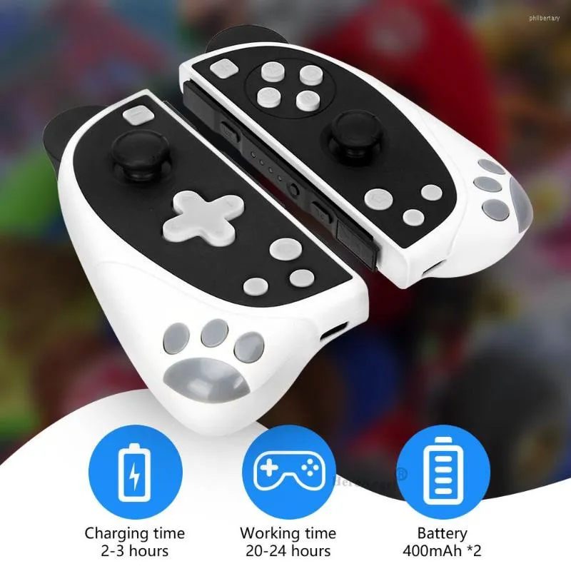 Spelkontroller s￶ta f￶r NS Switch Bluetooth-kompatibla gamepad L￤mplig v￤nster och h￶ger handtag Joycons tr￥dl￶s panda