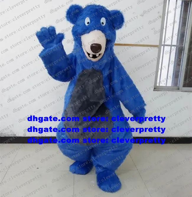 Traje de mascote azul baloo bear