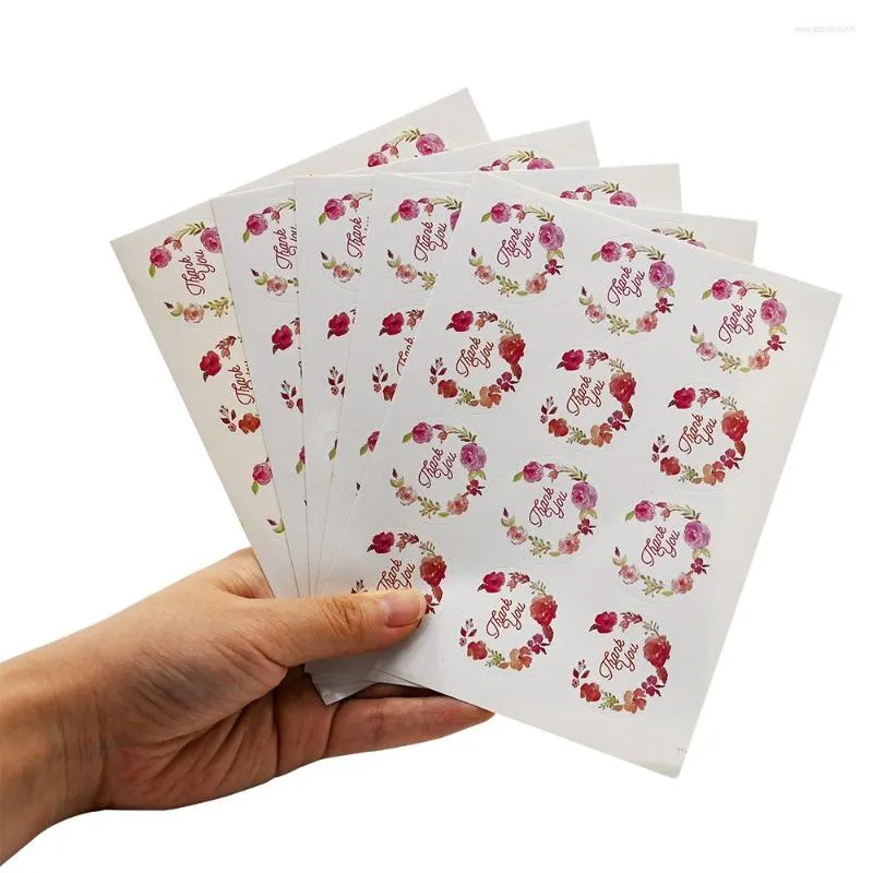 Gift Wrap 60pcs Thank You Stickers Package Seal Labels 3.5cm Handmade Scrapbooking Material For Wedding Shopping Decor