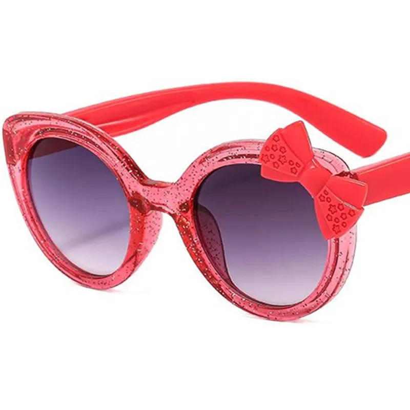 Kinderen zonnebril Cat Oog Zonneglazen Adumbrale anti-UV Spectacles Kinderen Knippen Bow-bril Ronde frame siersal
