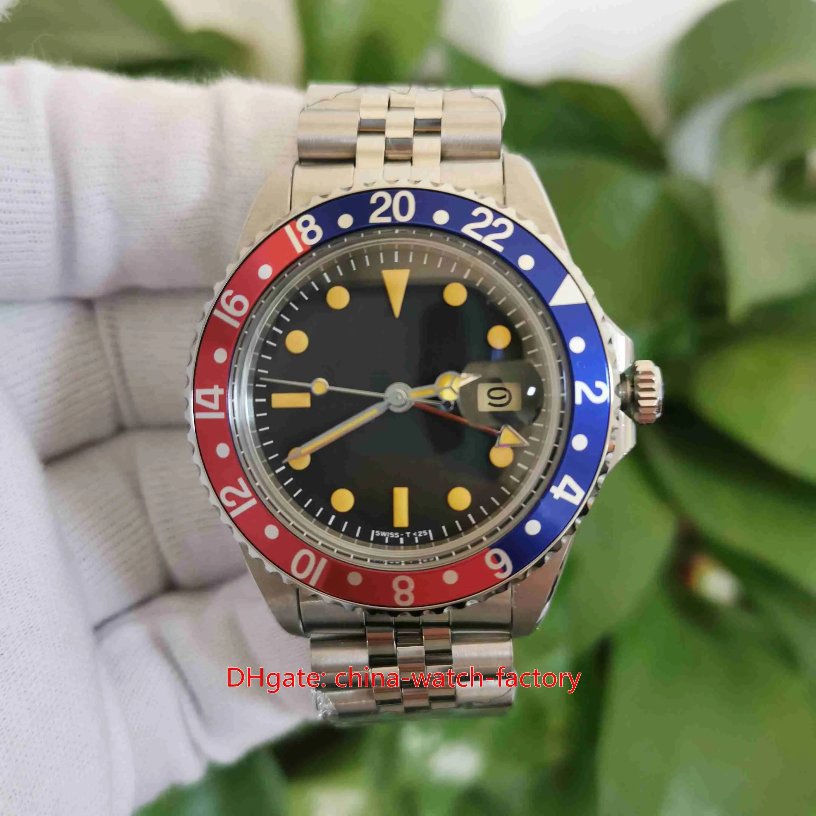 ساعة يد رجالي BP Maker V2 كلاسيكية 40 مللي متر عتيقة GMT 1675 بإطار أزرق أحمر وساعات بيبسي سوار اليوبيل آسيا 2813 ساعات Movemen الميكانيكية الأوتوماتيكية للرجال