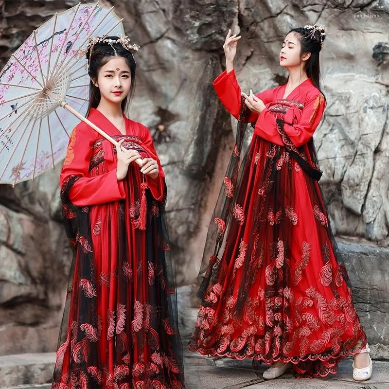 Roupas étnicas fadas fadas hanfu cosplay feminino bordado bordado chinês roupa tradicional