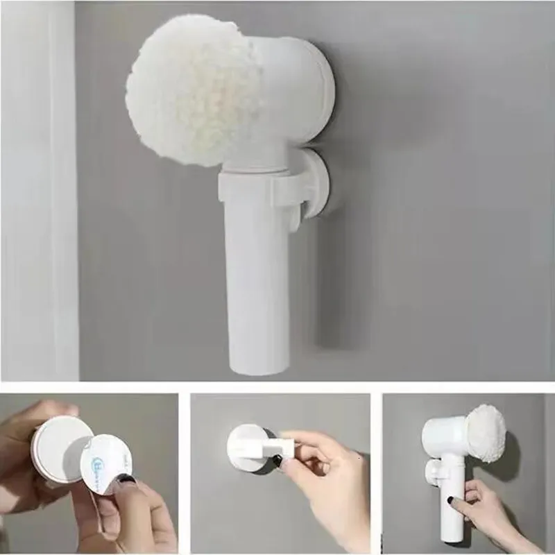 Nettoyeur électrique sans fil avec 3 têtes de brosse, épurateur de nettoyage  de douche avec bras d'extension réglable, brosse rotative pour nettoyer la  salle de bain, la cuisine, la baignoire, l'extérieur 