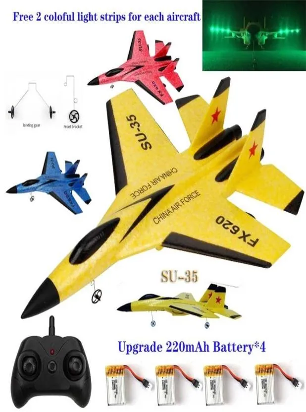 RC Plane SU35 Remote Glider Wingspan Radio Control Drones Airplanes RTF UAV Xmas Children Gift Assembled Flying Model Toys 2202108423759