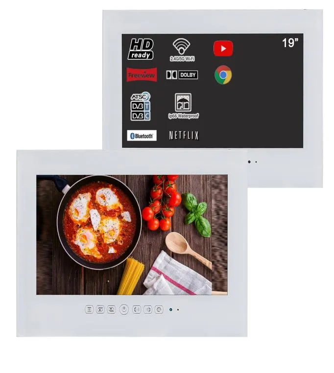 Soulaca 19 بوصة Android Smart للإعلان الحمام LED تلفزيون شاشة مسطحة مقاومة للماء TVDVBTDVBT2DVBCATSC9514999