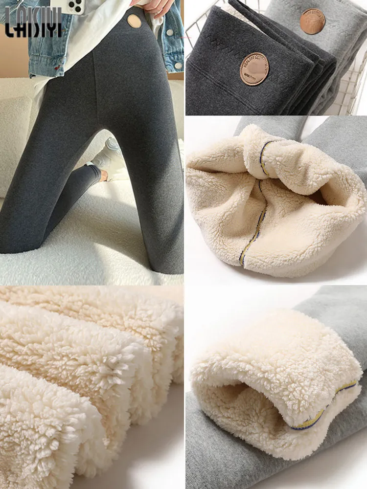 Winter Slim Velvet Thermal Warm Leggings For Winter For Women Grey