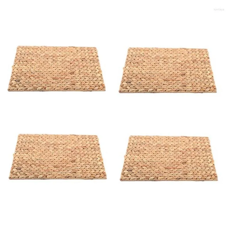 Tapis de table Placemat tiss￩ eau jacinthe Horaire de rotin rectangulaire r￩sistant ￠ la chaleur pour d￩cor de mariage de f￪te de cuisine, etc.