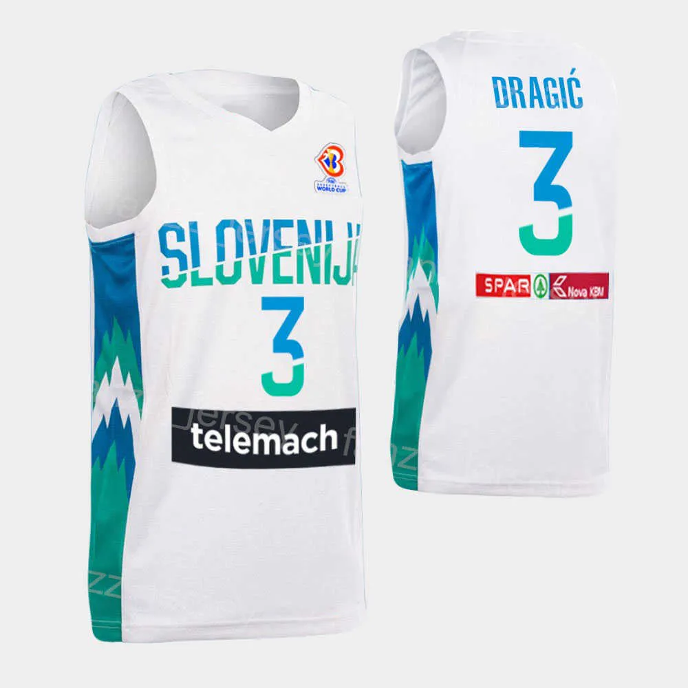 Maillots de basket Sérigraphie Slovénie Basketball 3 Goran Dragic Jersey 2022 EuroBasket 10 Mike Tobey 11 Jaka Blazic 30 Zoran Dragic 8 Edo Muric Luka Doncic