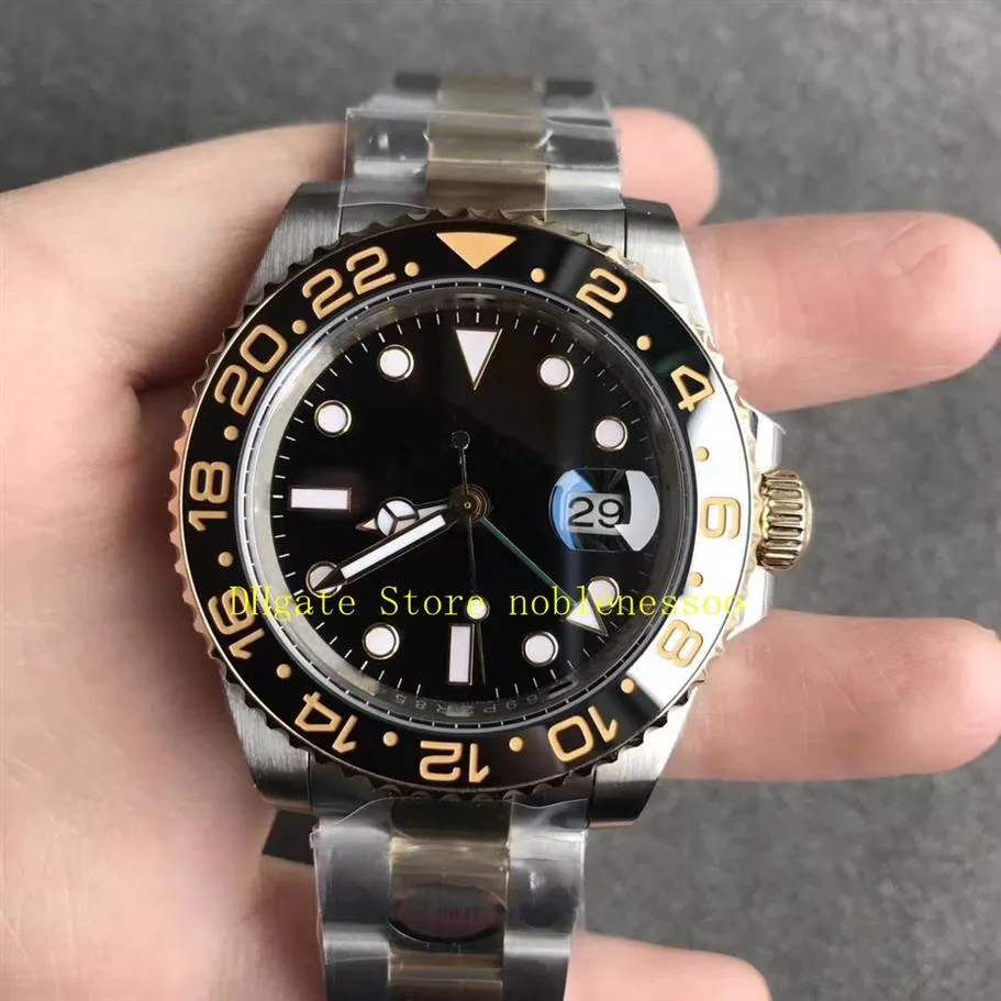 Super N Factory 904L 자동 감시 실제 랩핑 18K 금 Never Fade Men 's Cal 3186 Movement 116713LN Sapphire Ceramic Bezel319E