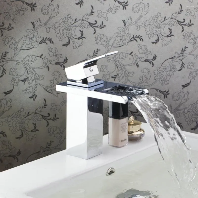 Bathroom Sink Faucets Grand Superior Quality Retail Chrome Finish Waterfall Faucet Basin Mixer Tap With And Cold Water Taps