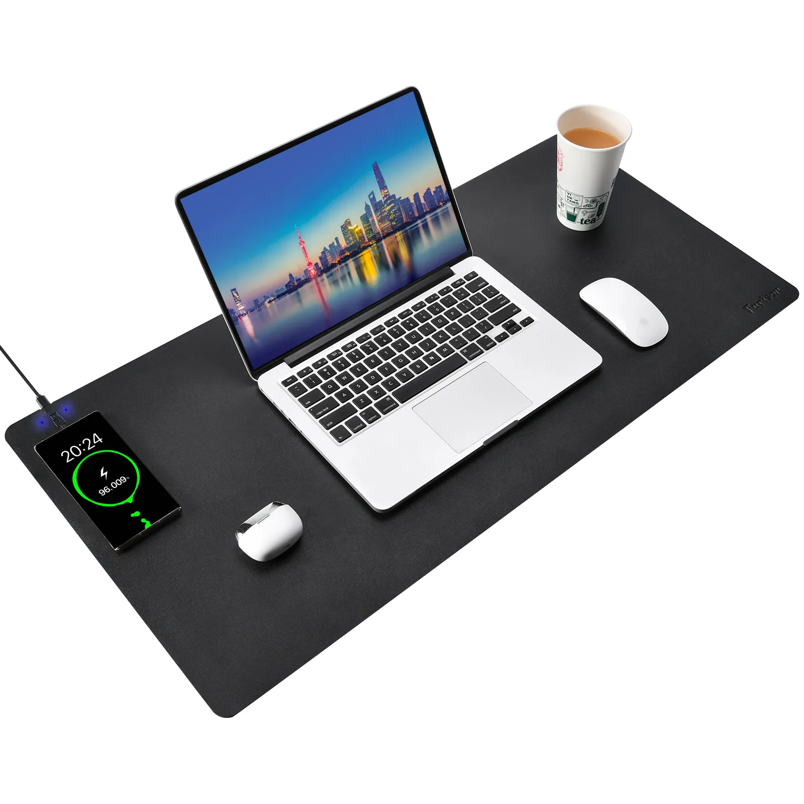 PU Leather Wireless Charging Keyboard Pad Game Office Desk Mouse Mat Can Customized