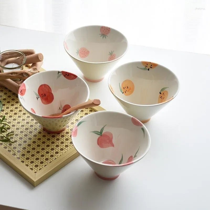 Bowls Japanese 5-inch Ceramic Tableware Rice Soup Bowl Commercial Hat Home Restaurant Kitchen Cute Dinner Ware 1PC