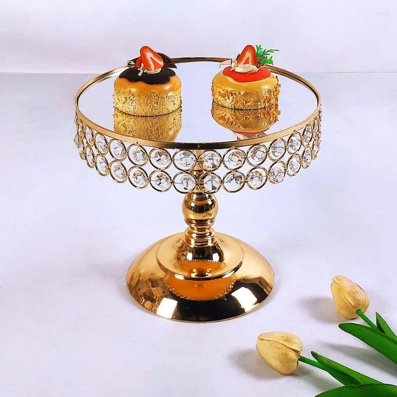 Bakeware Tools 1pcs Gold Silver European Style Crystal Metal Cupcake Wedding Cake Stand Rack Set Holiday Party DisplayTray