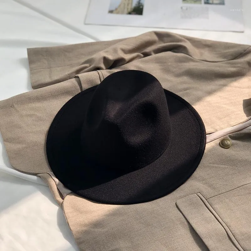 Beretten Winterhoeden damesheren brede rand klassiek beige trouw bowlers fedora sombreros