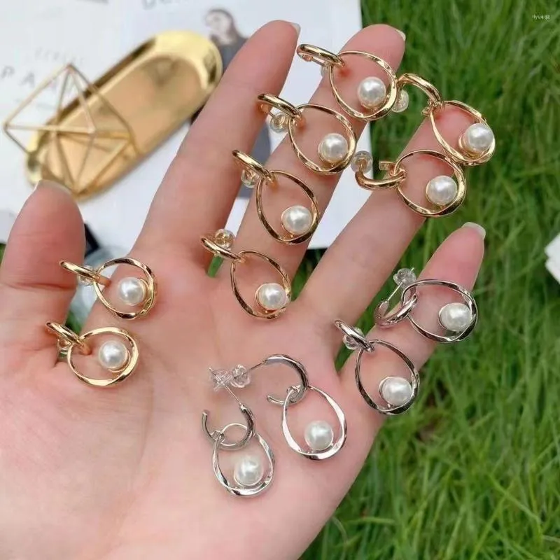 Серьги для гвоздики 5pairs Fashion Gold Peord Pearl Bead Serging Jewellery Vintage Korean Drop Studs для женщин -ювелирных изделий