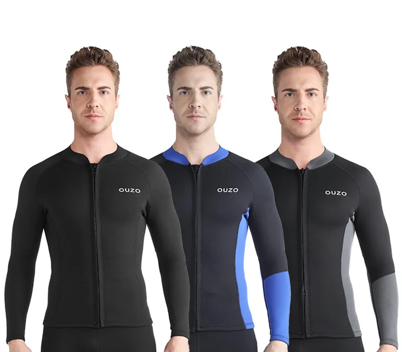 Tenues de yoga 1.5mm plongée séparée surf costume hommes à manches longues haut thermique maillot de bain survêtement yoga costume plongée