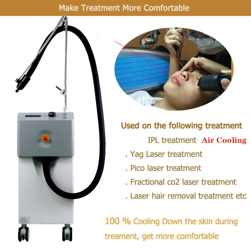 Cryo Skin Cooler Machine Laser Treatment Skin Cooler Minska smärtluftskylningsenheterna -30 ﾰ C Cryo Cold Skin Cooling Machine