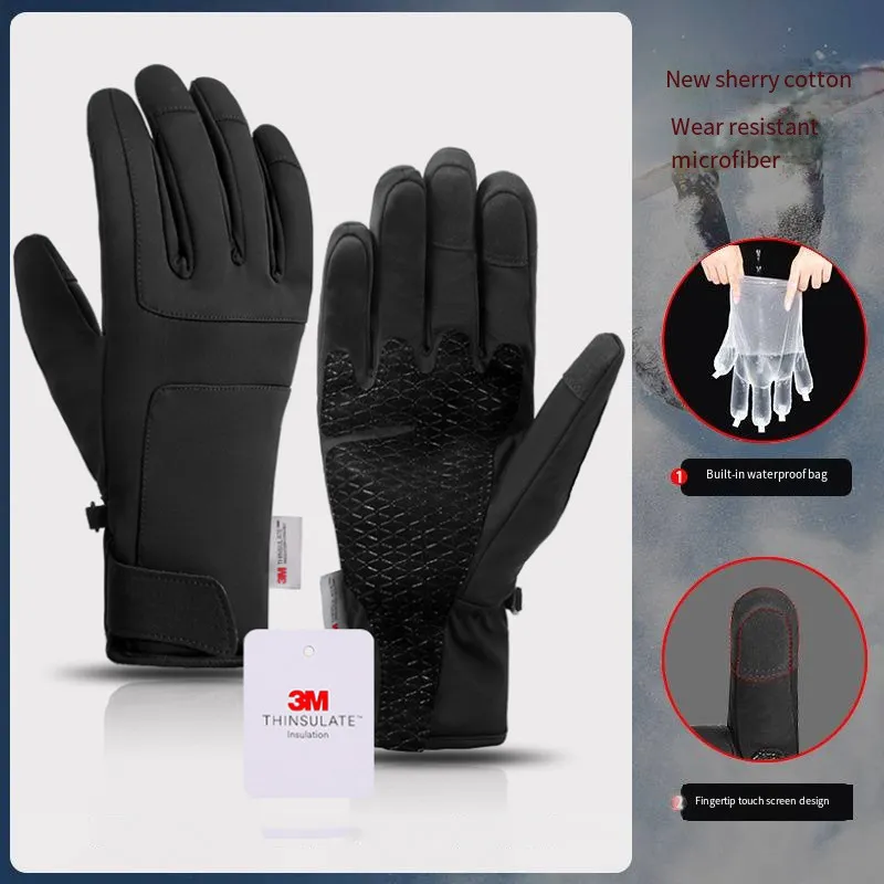 Winter Mens Mens Heated Ski Gloves With Touch Screen, Thicken Warmth