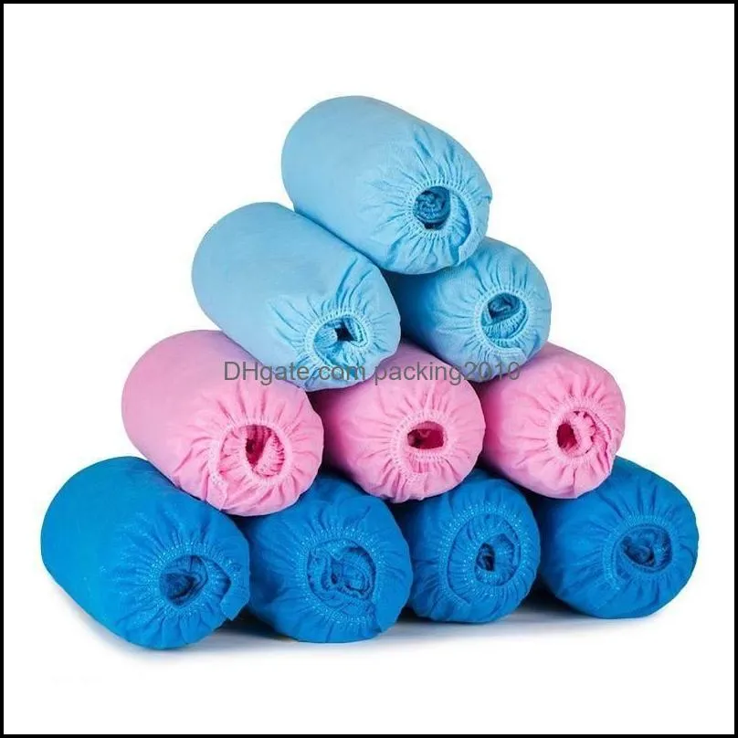 Other Household Sundries 100Pcs Pack Disposable Shoes Er Dustproof Nonwoven Elastic Bands Home Foot Nonslip Thicken Ers 2081 V2 Drop Dh7Wu