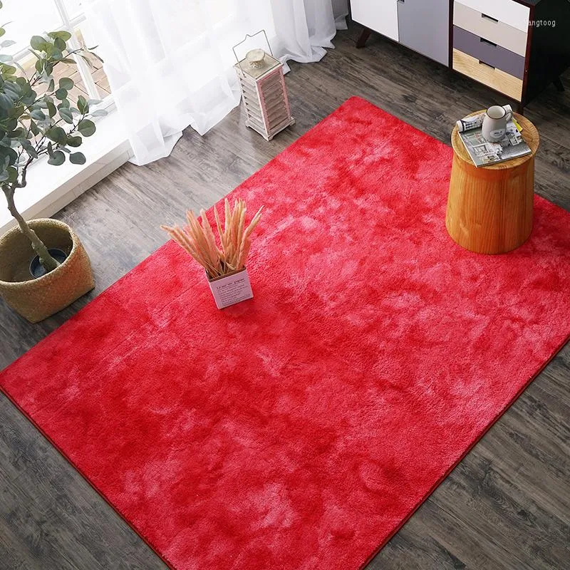 Carpets Nordic Style Bedroom Living Room Carpet Tie Dyeing Plush Bedside Floor Mat Non-slip Colorful 160x230cm Rug Custom Made Door