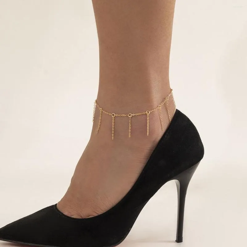 Fußkettchen Mode Quaste Kette Fußkettchen High Heel Schuh Fuß Knöchel Strand Schmuck Geschenk Für Frauen Bein Armband