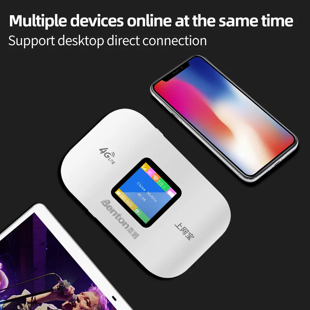 Hotspot WiFi Portable 4G LTE - Jusqu'à 10 Appareils Connectés, Batterie 3200mAh, Compatible 5G