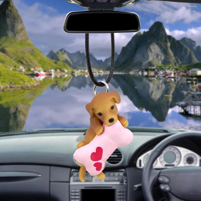 Interiördekorationer Bmeost Car Pendant Creative Bone Dog Rearview Mirror Decation Hanging Charm Ornaments Automobiles Cars Tillbehör