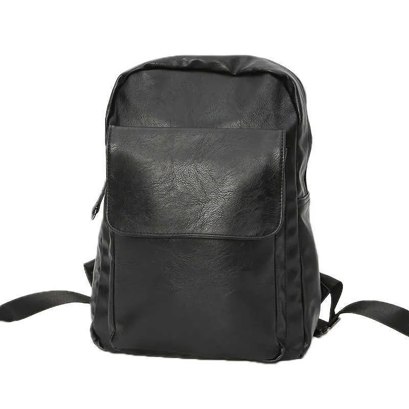 Casual rugzakken voor heren laptop tas trendy pu lederen rugzakken grote capaciteit studentenschooltas reist backpack mannelijk 230411