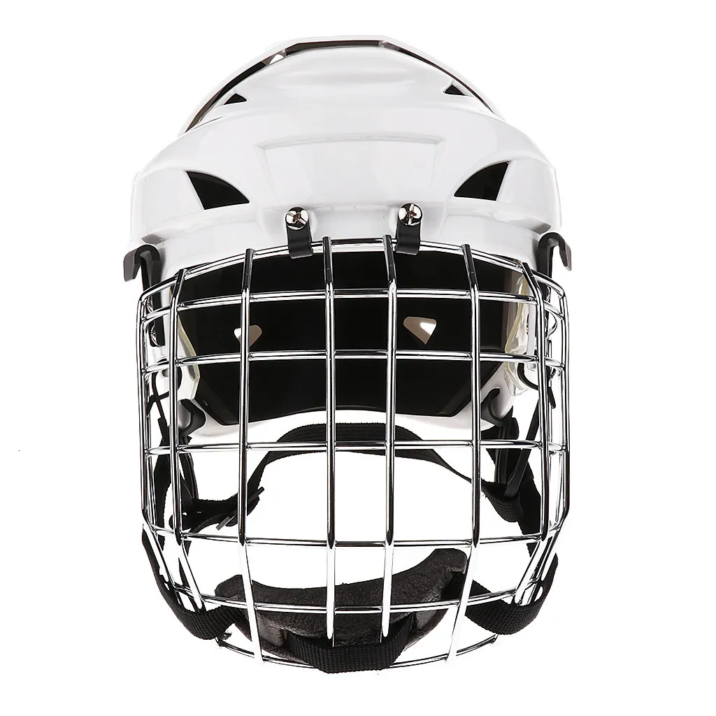 Adjustable Ice Hockey Helmet & Face Combo For Men & Women White M/L