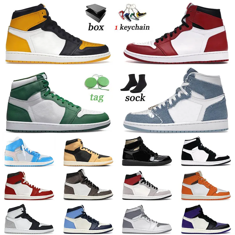 2023 Arrival Jorda 1 Men Basketball Shoes 1s Taxi Denim Green