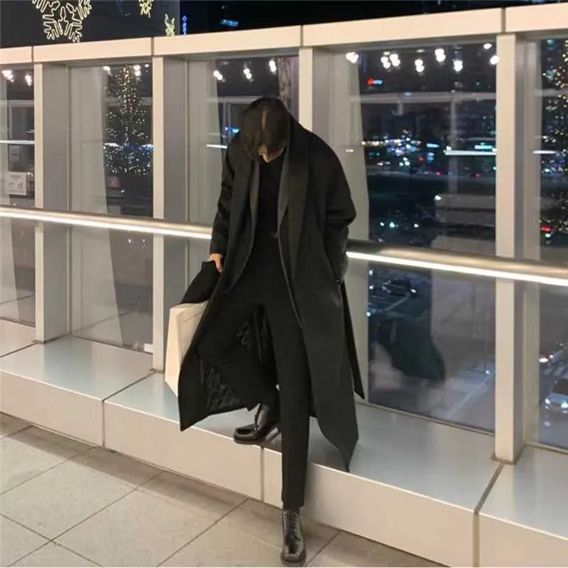 2022 Autumn Winter Mens Extra Long Wool The Row Trench Coat 