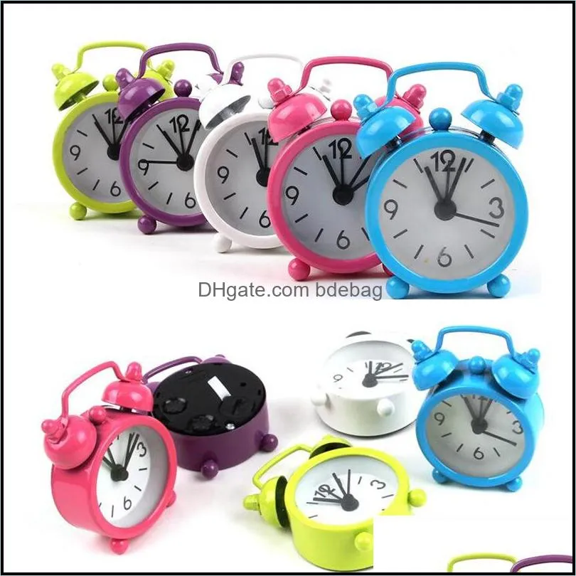 Desk Table Clocks 4 Cm Electronics Little Alarm Clock Metal Handle Originality Happyclock Lovely Mini With Numbers Watch More Colo Dhsbh