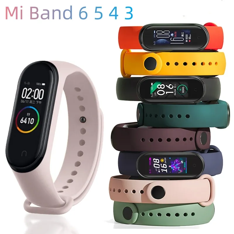 Pasek do Xiaomi Mi Band 6 5 4 3 Bransoletka Mi-Pasmo 5 4 Silikonowy Sport Pasmak na nadgarstek 6 3