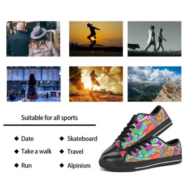 GAI GAI 2023 Scarpe da uomo Scarpe da ginnastica personalizzate Tela dipinta a mano Uomo Donna Moda Nero Bianco Taglio basso Traspirante Walking Jogging Scarpe da ginnastica