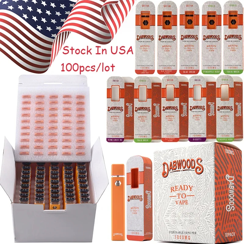 Stock IN US Warehouse Dabwoods Rechargeable E Cigarettes 1.0ML 10