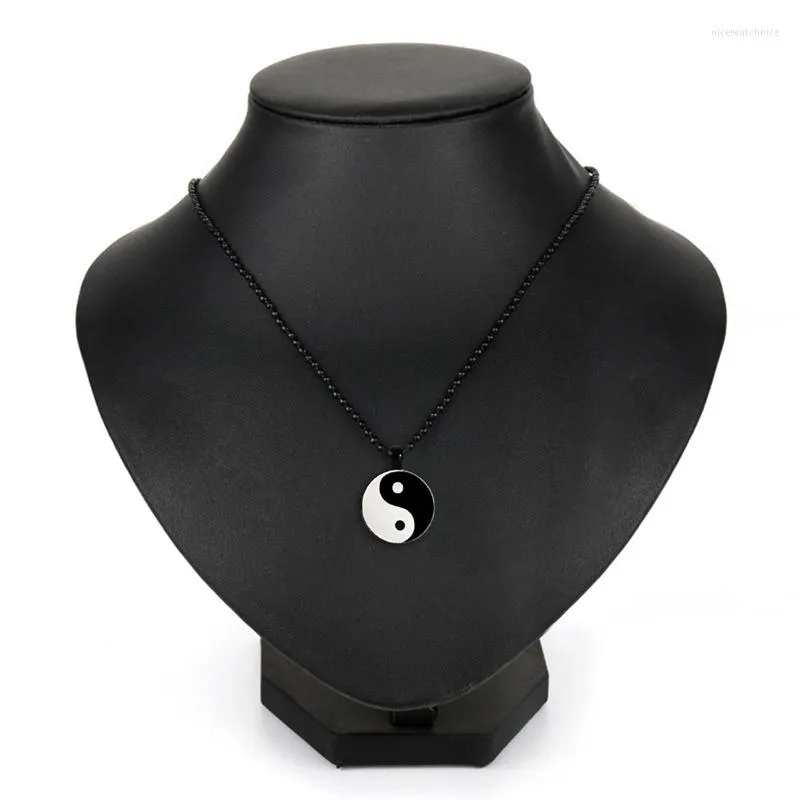 Pendant Necklaces Matching Friends Puzzle Yin Yang Taii Chi Stainless Steel BBF Friendship Couple Bagua Necklace For Valentine's Gift