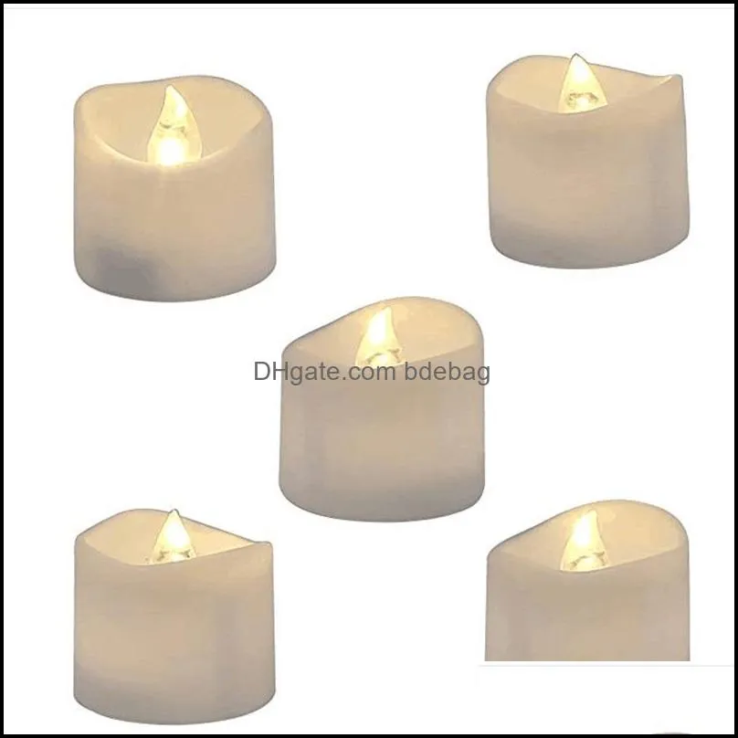 Candele 12 pezzi Realistici e luminosi sfarfallio BB Batteria Operata Luce da tè a LED senza fiamma per celebrazione del festival stagionale 5035 Q2 DHERY