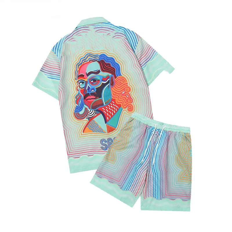 Kazabaş-s 22SS Tasarımcı Gömlekler Masao San Baskı Erkekler Günlük Gömlek Kadın Gevşek İpek Gömlek Kısa Kollu Lüks T-Shirt Yüksek Kişilik Tees Boyutu M-3XL #828