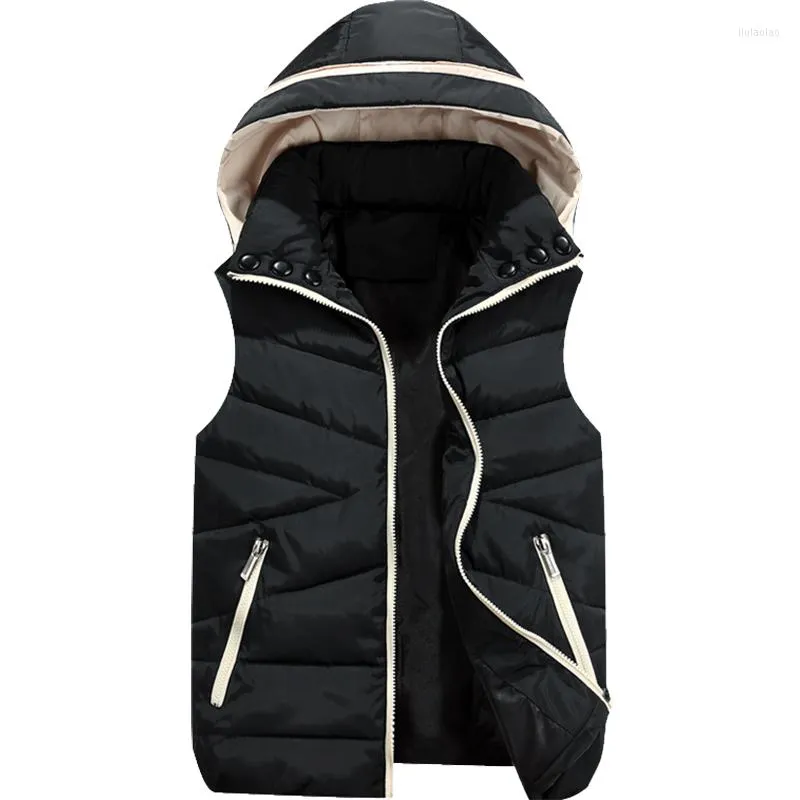 Gilets pour femmes printemps automne gilet femme à capuche en coton épaissir garder au chaud court sans manches veste d'hiver femmes gilet vêtements d'extérieur