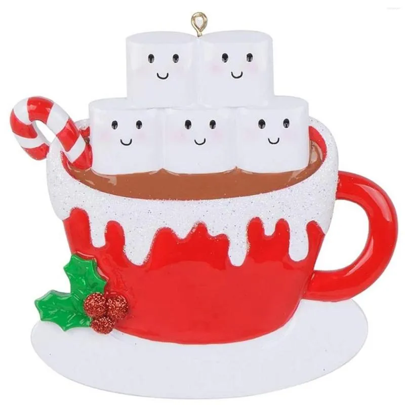 Christmas Decorations Cute Coffee Cup Ornaments Tree Pendants Resin DIY Personalized Family Pendant 2022 Year Approving