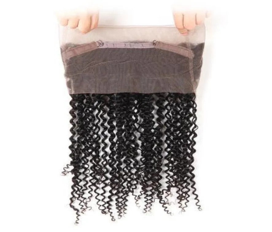 20 pouces Br￩silien Human Virgin Hair 360 Full Lace Hair Product Natural BlackJet Black Couleur 130 Denisty Lace Extensions8814920