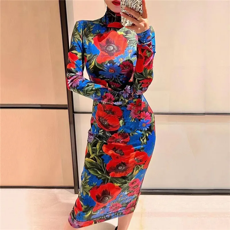 fitted lace wedding dress Joyfolie Women's Tisannah Maxi Boho Dress in Red FloralMedium main image 1