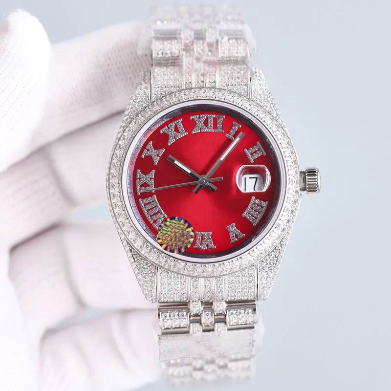 Diamond Mens Watch 41 mm Automatyczne mechaniczne kobiety na rękę Montre de lukse Pasek ze stali nierdzewnej na rękę